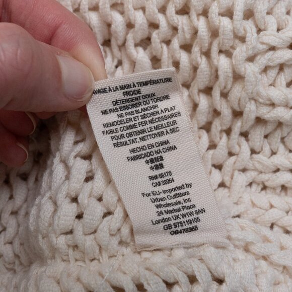 Free People Simply Sienna Cardigan Ivory Open Front Sweater Large - Picture 13 of 13